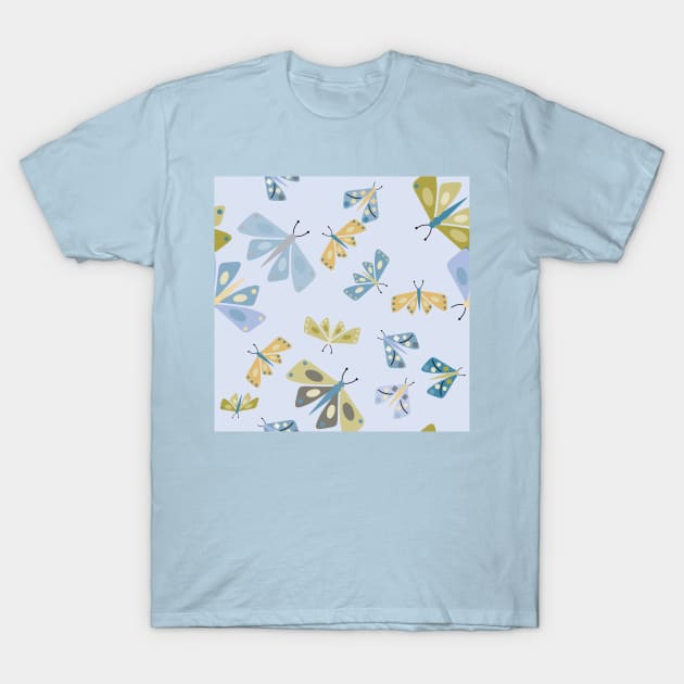 Moth Blue Pastel Colors T-Shirt by MichelMM